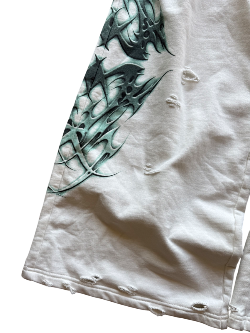 "DESTROYED" SWEATS WHITE