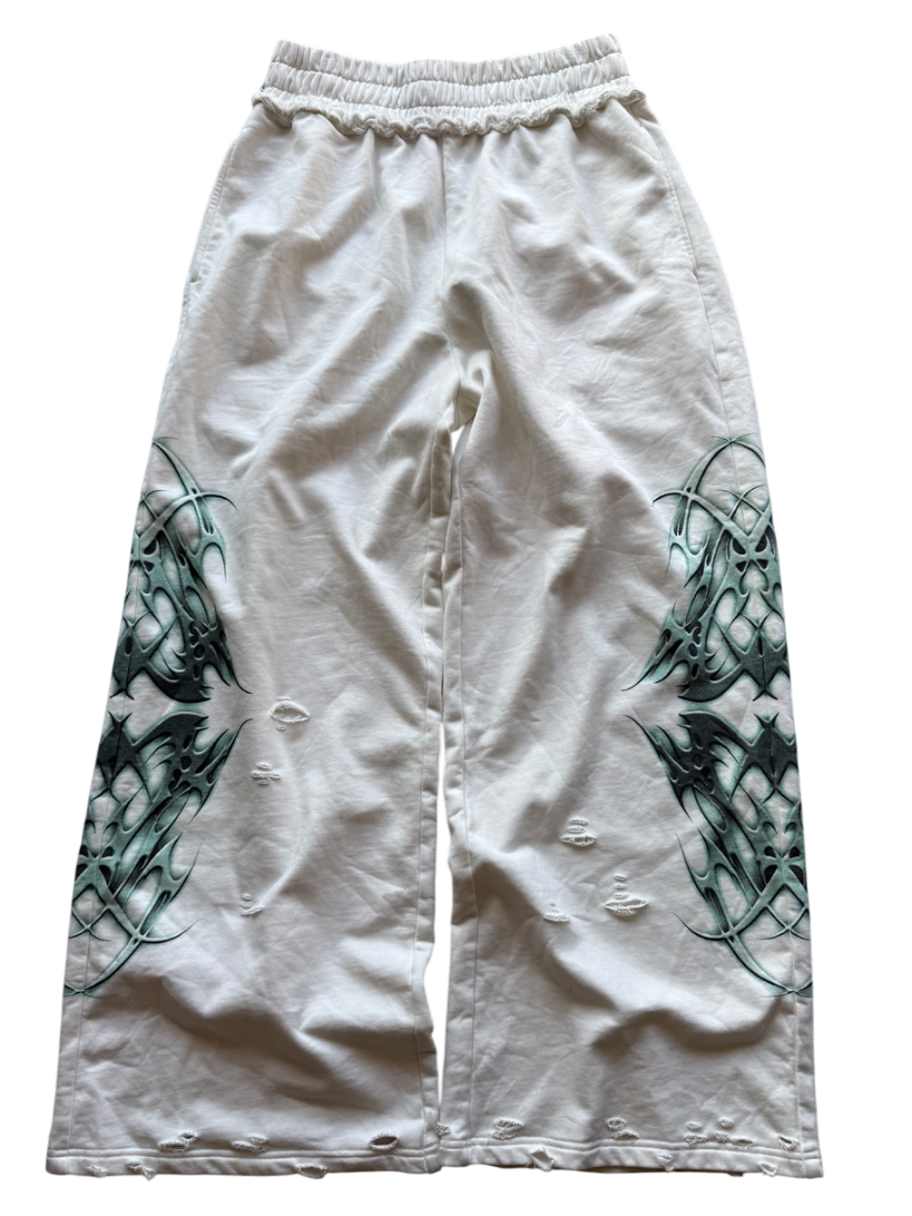 "DESTROYED" SWEATS WHITE