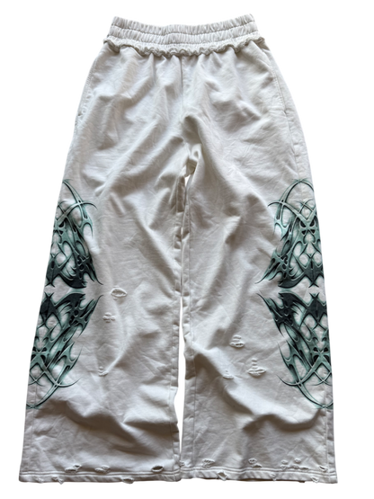 "DESTROYED" SWEATS WHITE