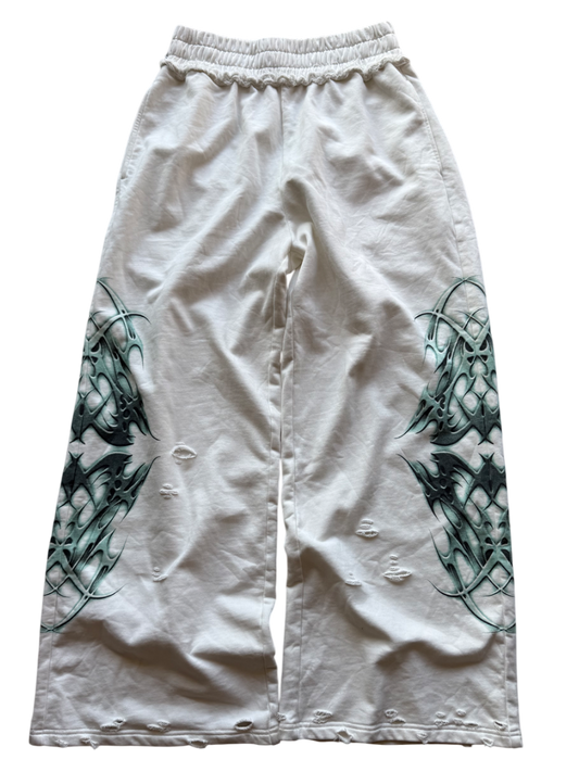 "DESTROYED" SWEATS WHITE