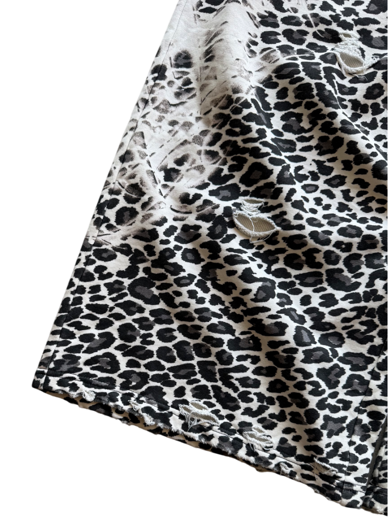 "DESTROYED" SWEATS SNOW LEOPARD