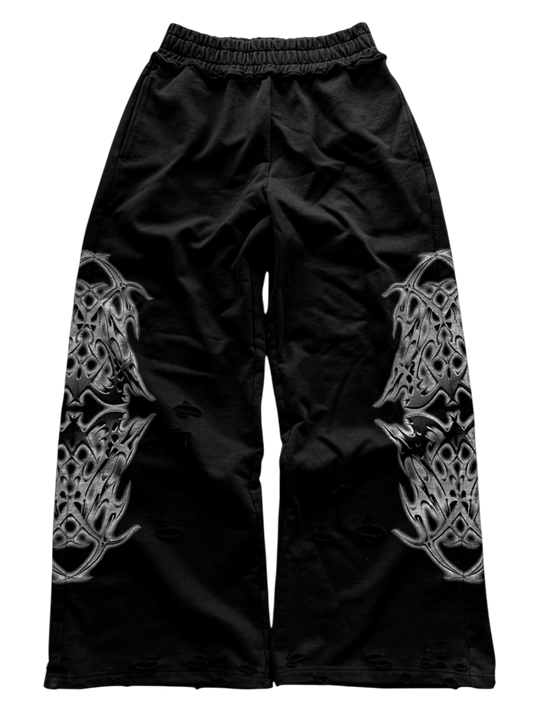 "DESTROYED" SWEATS BLACK